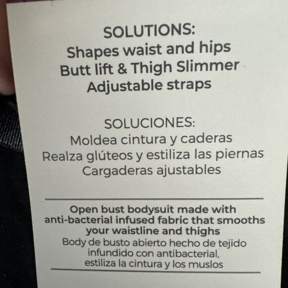 CURVEEZ Women's Plus 2XL Second Skin Hip Hugger Bodysuit Under Bust Black NWT - Picture 16 of 16